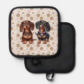 Manique De mignons amis dachshund (Recto/Verso)