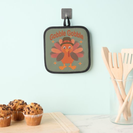 Manique Dessin de dinde de Thanksgiving mignon – “Gloussem (In situ (suspendu))