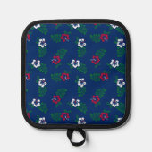 Manique Détenteurs d'hibiscus rouges, blancs et bleus (Recto)