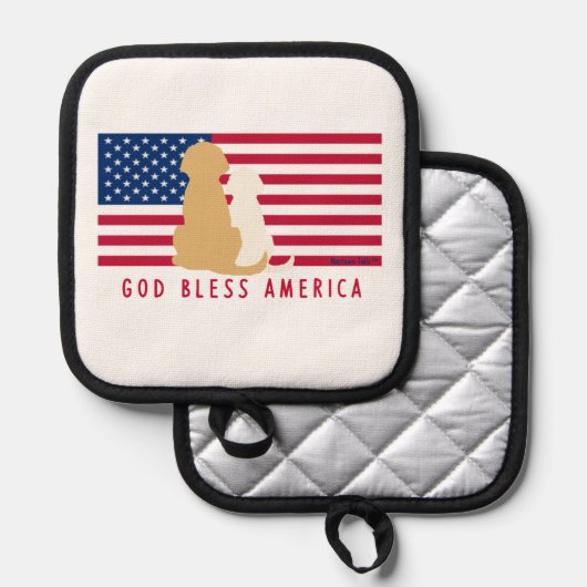 Manique Dieu Béni Amérique Chiens Américains Pot Drapeau A (Recto/Verso)