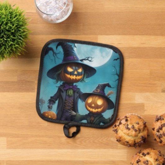 Manique Duo de citrouilles Halloween effrayant