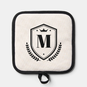 Manique Élégant Nom du monogramme Lettre initiale Laurel W