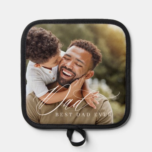 Manique Élégant Script Meilleur Papa Jamais Personnalisé P (Recto)