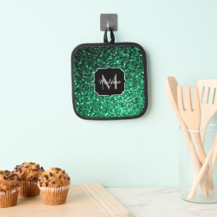 Manique Émeraude vert faux parties scintillant scintille M
