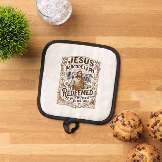 Manique étiquette de code-barres Jésus Rachetée Jésus code (De haut en bas)