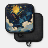 Manique Étoiles célestes et nuages bleus modernes (Recto/Verso)