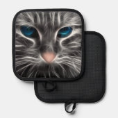 Manique Face de chat bleu magnifique (Recto/Verso)
