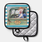 Manique Farmer Ferret Oven Mitts & Pot Holders (Recto/Verso)