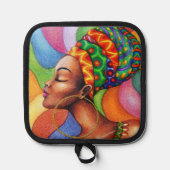 Manique Femme africaine avec cire tissu traditionnel (Recto)