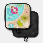 Manique Fille de piscine en bikini plage d'été (Recto/Verso)
