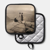 Manique Flapper Girls Sunrise Khufu Pyramid, Égypte 1920 (Recto/Verso)