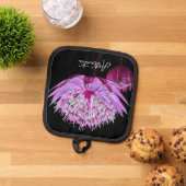 Manique Fleur Astrantia rose sur Floral noir (De haut en bas)