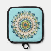 Manique Fleur mod - Bleu, Sage et Jaune (Recto)