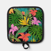 Manique Fleurs tropicales vertes (Recto)