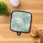 Manique Floral Apron – Soft Blues & Greens on White  (De haut en bas)