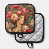 Manique Floral Fruit Woman Pot Holder (Recto/Verso)