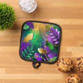 Manique Fond iridescent de mardi gras avec des perles (De haut en bas)