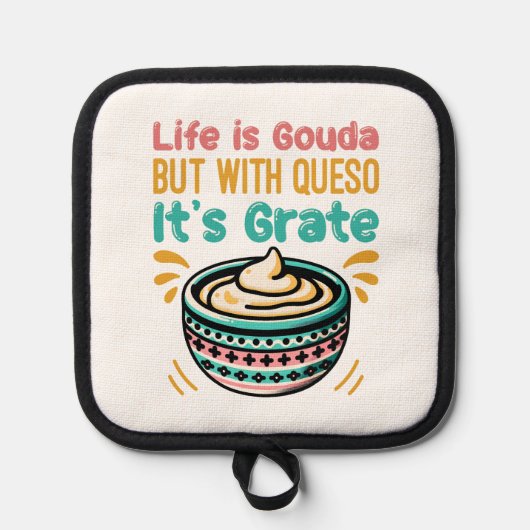 Manique Fromage drôle Gouda Queso Pun alimentaire (Recto)