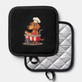 Manique Funny Dachshund Chien Hotdog Sandwich Weenie Sauci (Recto/Verso)