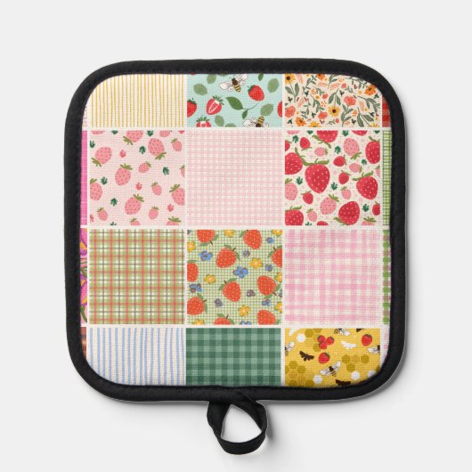 Manique Gingham Floral Rustique Patchwork Inspiré (Recto)