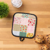 Manique Gingham Floral Rustique Patchwork Inspiré (De haut en bas)