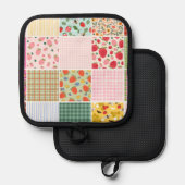 Manique Gingham Floral Rustique Patchwork Inspiré (Recto/Verso)
