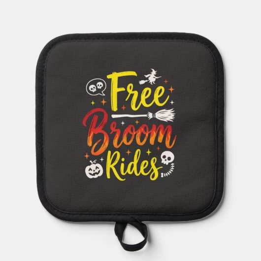 Manique Graphisme de sorcière de Halloween à balai gratuit (Recto)