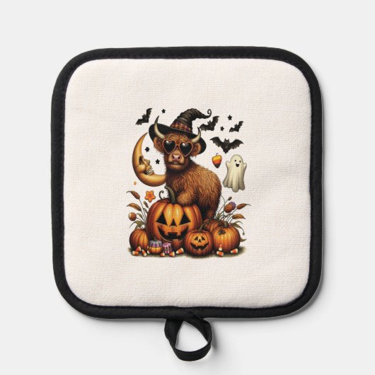 Manique Highland Cow on Pumpkin Halloween (Recto)