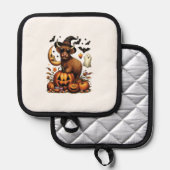 Manique Highland Cow on Pumpkin Halloween (Recto/Verso)