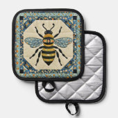 Manique Honeybee Blue Boarder Quilt (Recto/Verso)