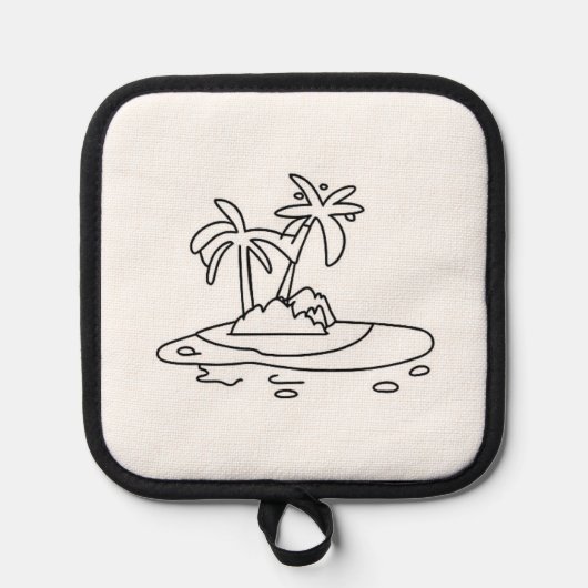 Manique Île paradisiaque, dessin au trait (Recto)