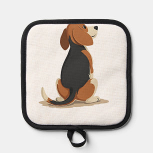 Manique Illustration de vue arrière de chien Beagle vintag