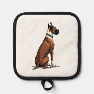 Manique Illustration d'un chien Boxer vintage vu de derriè