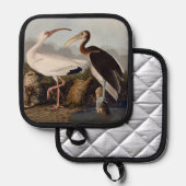 Manique Impression d'oiseau Ibis blanc de John James Audub (Recto/Verso)
