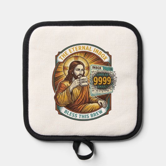 Manique Jésus 9999 Emails Non Lus Boîte de Réception Zéro (Recto)