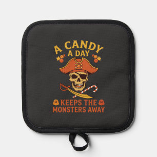 Manique Jour de bonbons Halloween Pirate Crâne Canne