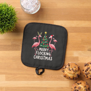 Manique Joyeux Noël à troupeau Flamant Rose Arbre de Noël