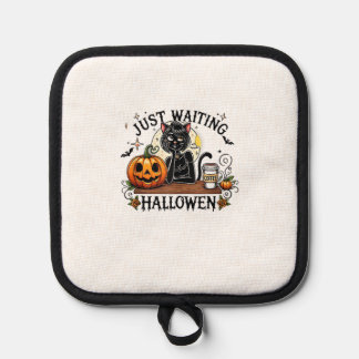 Manique Just Waiting For Halloween Black Cat Lady Ice Coff