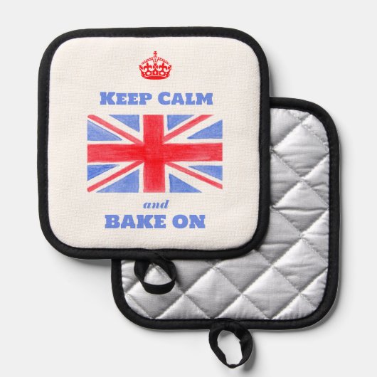 Manique Keep Calm Bake On Union Jack British Flag (Recto/Verso)