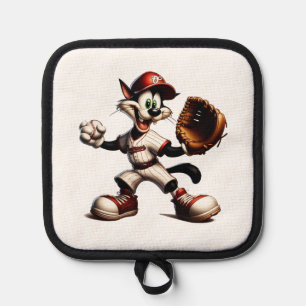 Manique Lanceur de baseball Goofy Cat se prépare