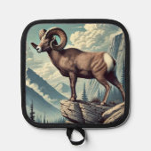 Manique Le mouton de Bighorn sur un terrain rocheux (Recto)