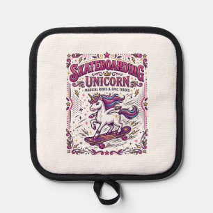 Manique Licorne Skateboarding Licorne Élégant Fond Blanc