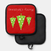 Manique Lime Blanc Pois arbres de Noël (Recto/Verso)