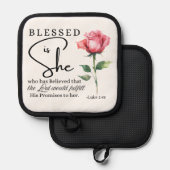 Manique Luc 1:45 Béni est sa Fleur Rose (Recto/Verso)