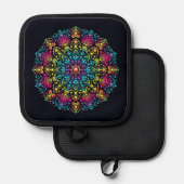 Manique Mandala peint aux points arc-en-ciel (Recto/Verso)