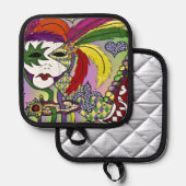 Manique Masque de plumes de Mardi Gras psychédélique (Recto/Verso)