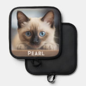 Manique mignon chat photo personnalisée et nom (Recto/Verso)