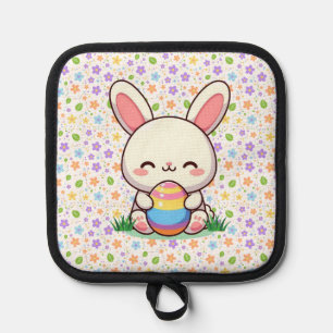 Manique Mignonne lapin de printemps/Pâques avec oeuf