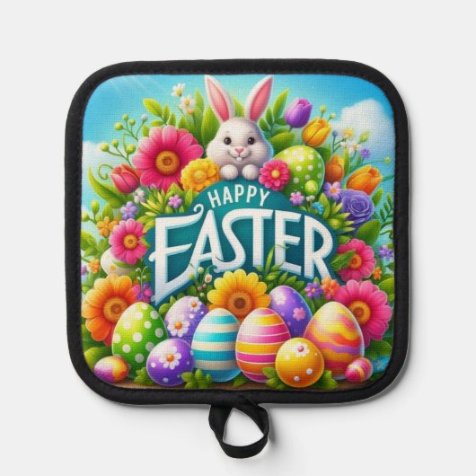 Manique Mignonne lapin de printemps/Pâques avec oeuf (Recto)