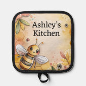 Manique Mignons potholders d'abeilles personnalisés (Recto)